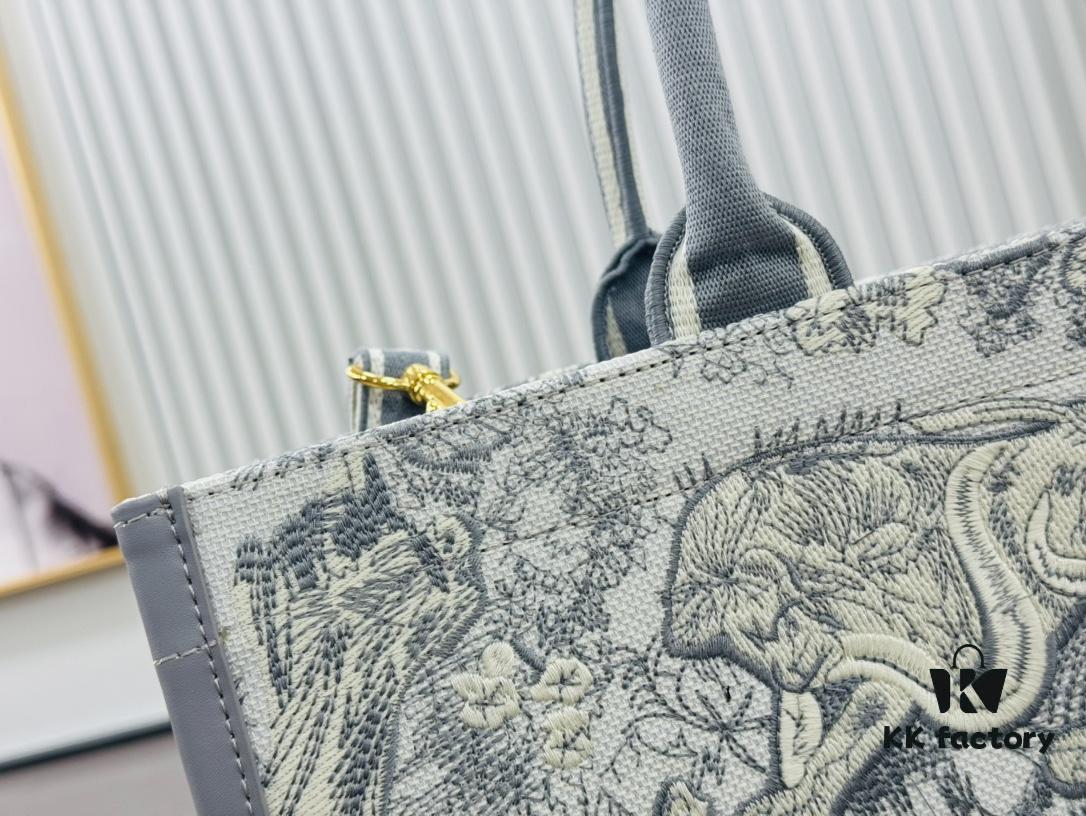 6930a3546e68136f4d9abd43 Dior Book Tote24 Early Spring New Arrival with Leather Trim Large Size