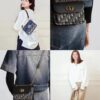 6930a39f6e68136f4d9abdde DIOR Top-Quality Genuine Leather Blue Oblique Print 30 Montaigne Avenue East-West Chain Handbag