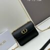 6930a3a16e68136f4d9abde2 DIOR Top-Quality Genuine Leather Blue Oblique Print 30 Montaigne Avenue East-West Chain Handbag