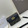 6930a3a16e68136f4d9abde3 DIOR Top-Quality Genuine Leather Blue Oblique Print 30 Montaigne Avenue East-West Chain Handbag
