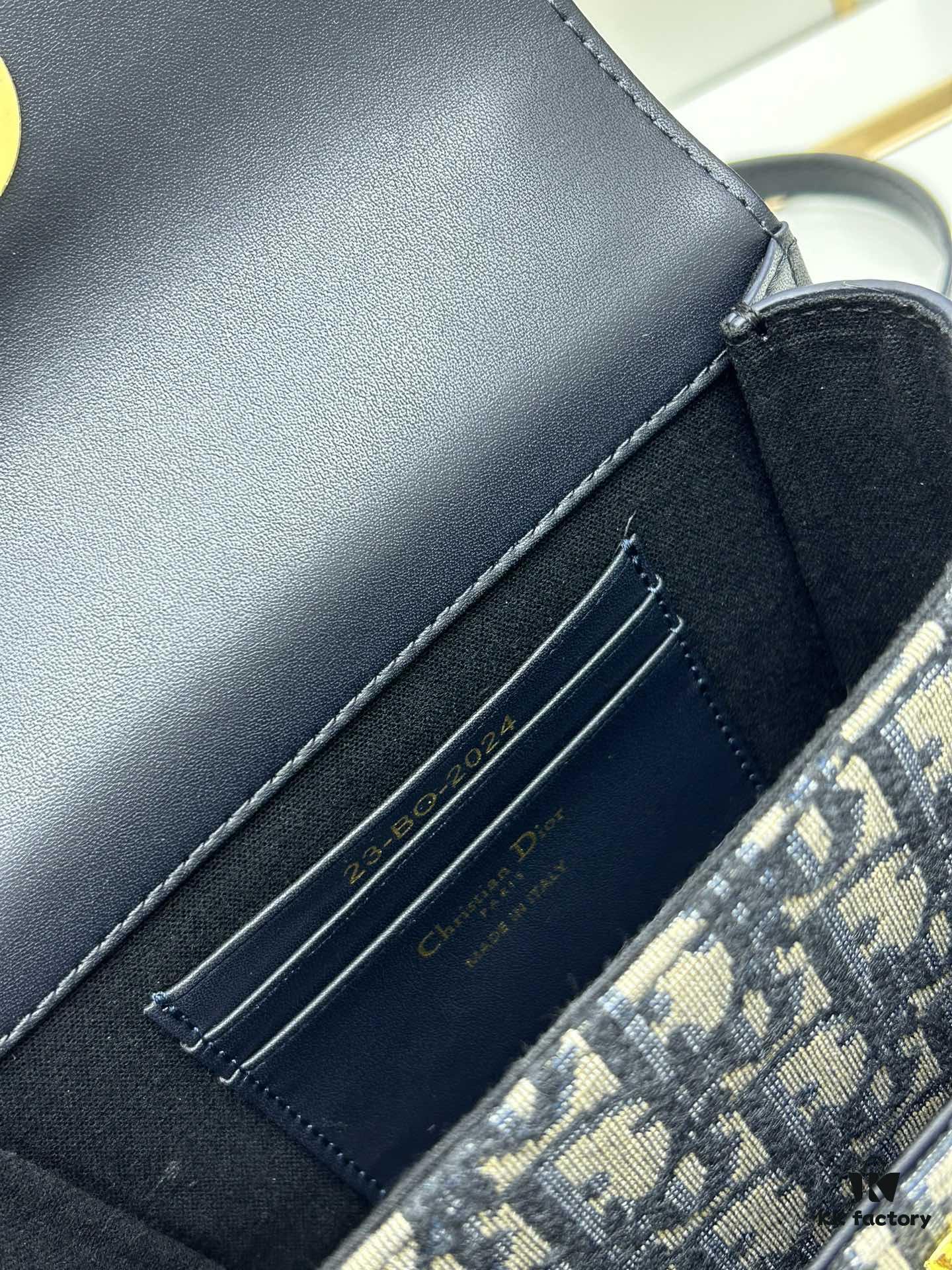 6930a3a66e68136f4d9abde9 DIOR 30 Montaigne Avenue East-West Chain Handbag in Blue Oblique Canvas with Leather Trim