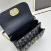 6930a3a66e68136f4d9abdeb DIOR 30 Montaigne Avenue East-West Chain Handbag in Blue Oblique Canvas with Leather Trim