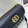 6930a3a66e68136f4d9abdec DIOR 30 Montaigne Avenue East-West Chain Handbag in Blue Oblique Canvas with Leather Trim