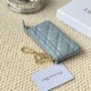 Mini Zip Pouch and Keychain Made of Lambskin, Dior Caro Card Holder