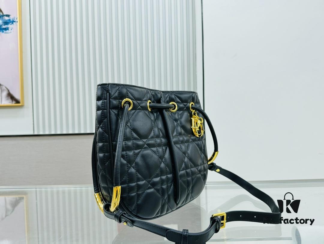 6930a4126e68136f4d9abec2 Dior Nolita Medium Bag in Black Lambskin with Cannage Quilting