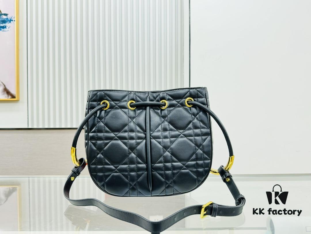 6930a4136e68136f4d9abec4 Dior Nolita Medium Bag in Black Lambskin with Cannage Quilting