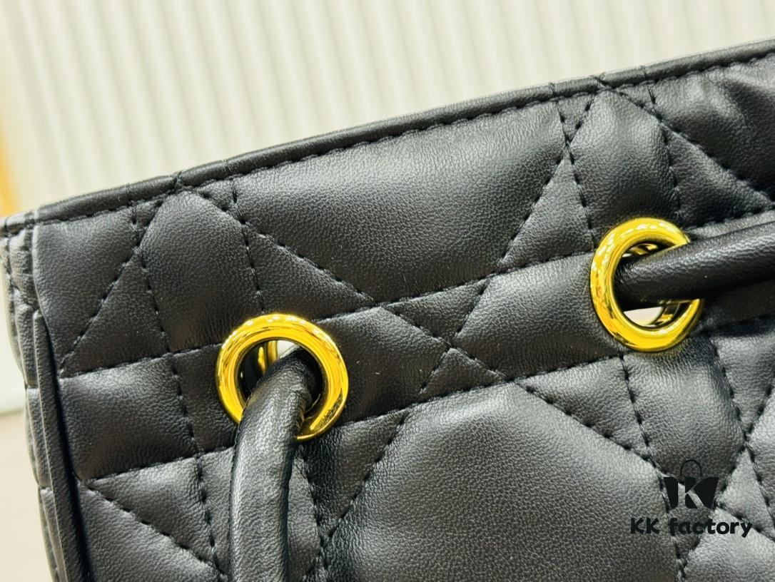 6930a4136e68136f4d9abec6 Dior Nolita Medium Bag in Black Lambskin with Cannage Quilting