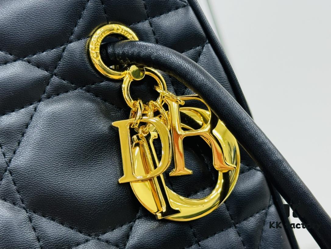 6930a4136e68136f4d9abec7 Dior Nolita Medium Bag in Black Lambskin with Cannage Quilting
