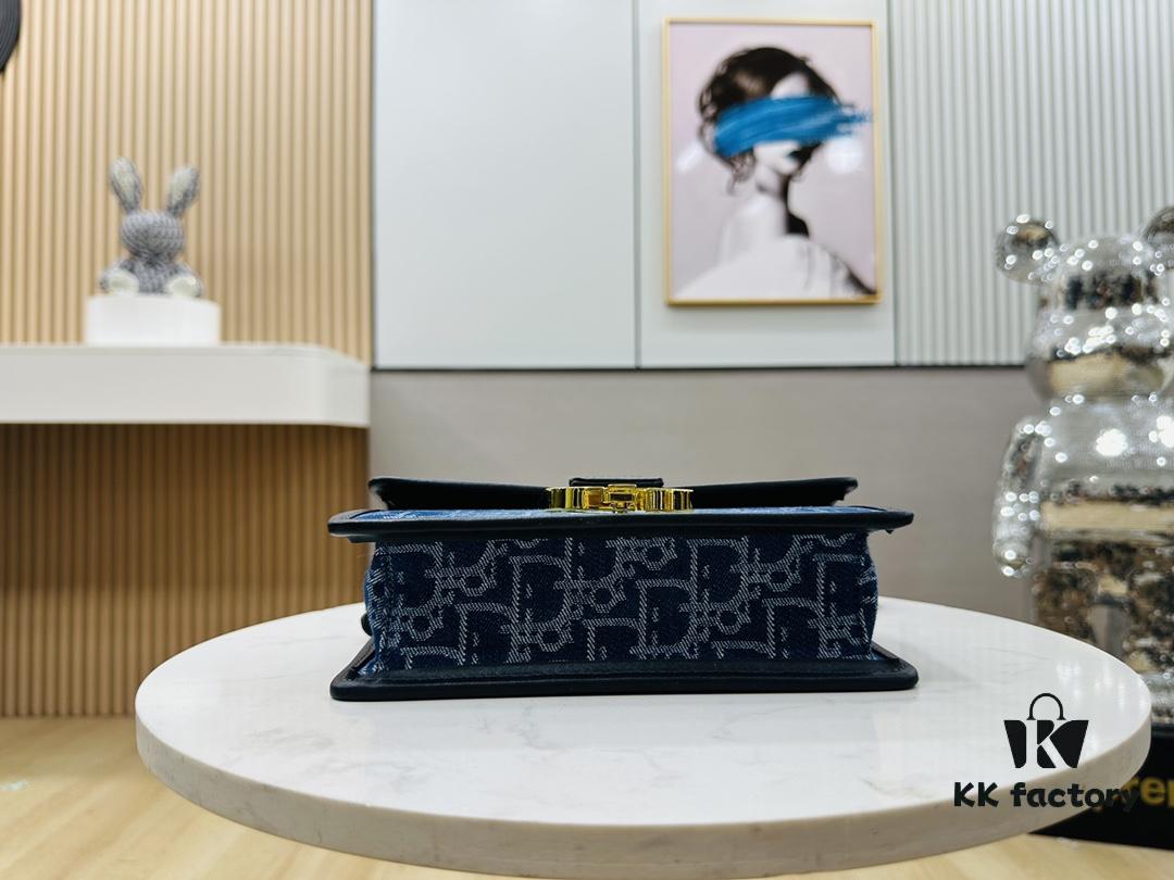 6930a41c6e68136f4d9abed9 30 Montaigne East-West Chain Bag in Blue Denim Dior Oblique Jacquard