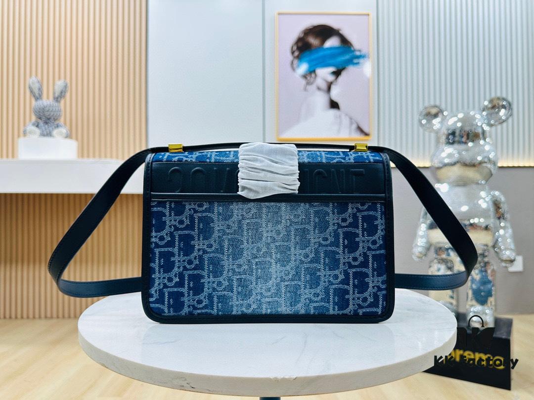 Dior 30 Montaigne Inspired Bag - Denim Blue