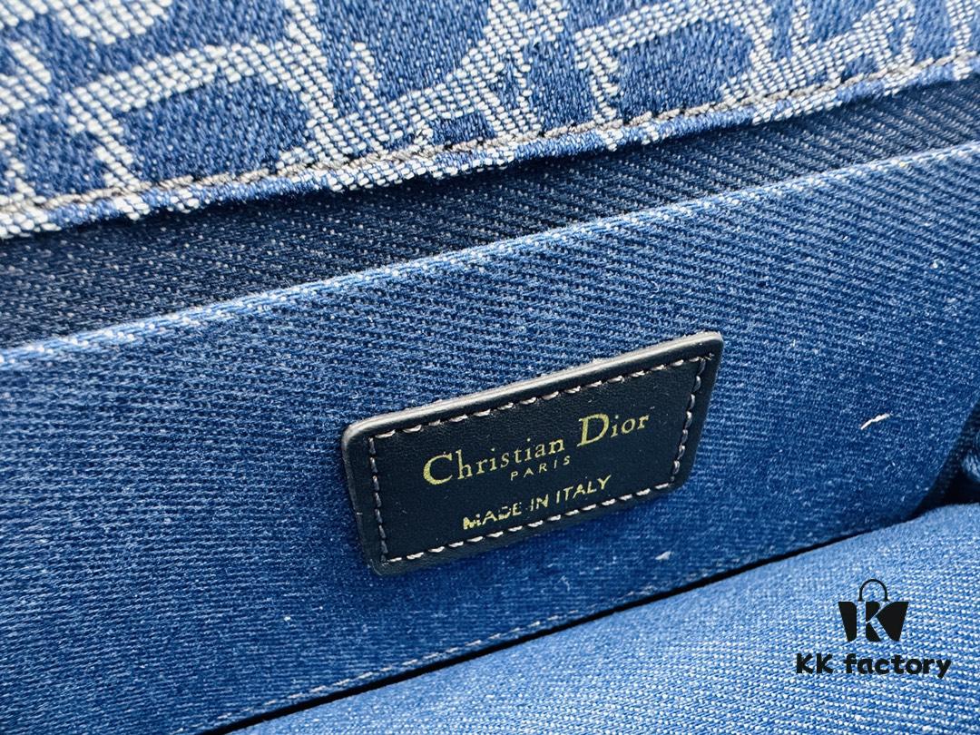 6930a41f6e68136f4d9abee1 30 Montaigne East-West Chain Bag in Blue Denim Dior Oblique Jacquard