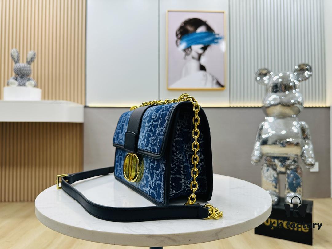 6930a4246e68136f4d9abee7 Dior 30 Montaigne Inspired Bag - Denim Blue