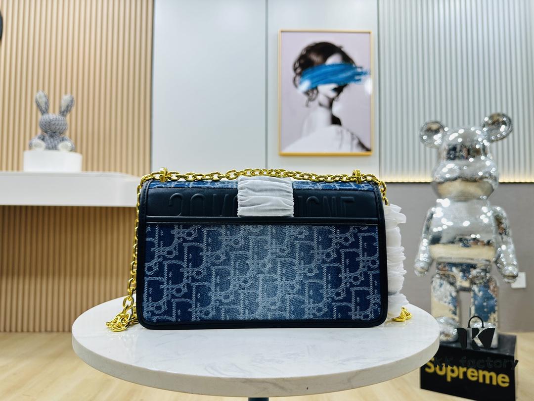 6930a4246e68136f4d9abee9 Dior 30 Montaigne Inspired Bag - Denim Blue