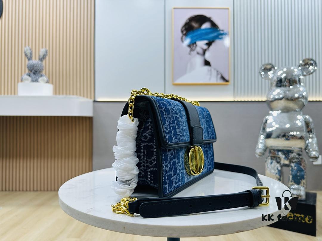 6930a4246e68136f4d9abeeb Dior 30 Montaigne Inspired Bag - Denim Blue