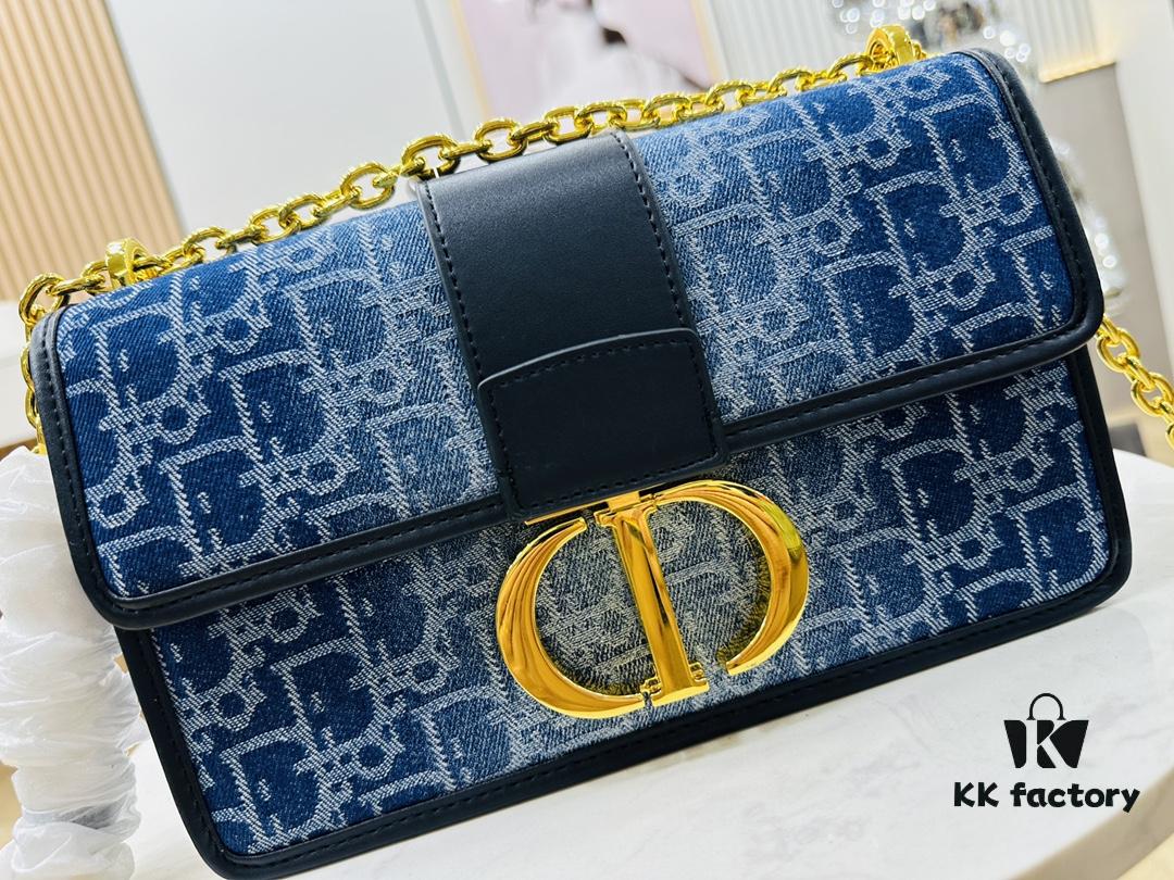 6930a4256e68136f4d9abeef Dior 30 Montaigne Inspired Bag - Denim Blue