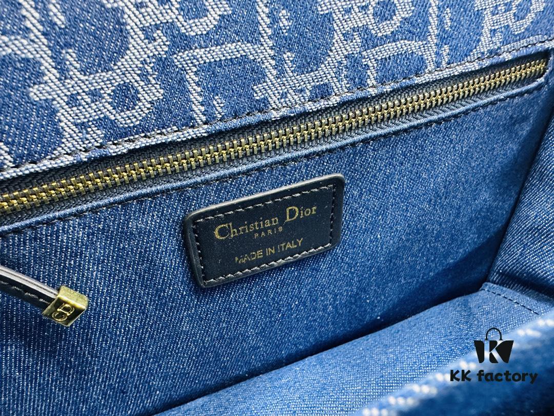 6930a4276e68136f4d9abef1 Dior 30 Montaigne Inspired Bag - Denim Blue