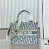 6930a4346e68136f4d9abf10 Gray D Leather Trim Small DIOR Book Tote 24 Early Spring New Arrival