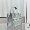 6930a4346e68136f4d9abf11 Gray D Leather Trim Small DIOR Book Tote 24 Early Spring New Arrival