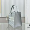 6930a4346e68136f4d9abf13 Gray D Leather Trim Small DIOR Book Tote 24 Early Spring New Arrival