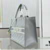 Gray Dior Book Tote II Medium Size with Leather Trim