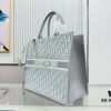 6930a43d6e68136f4d9abf25 Gray D Leather Trim Large Tote Bag DIOR Book Tote24 Spring Collection