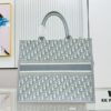 6930a43d6e68136f4d9abf26 Gray D Leather Trim Large Tote Bag DIOR Book Tote24 Spring Collection