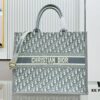 6930a43f6e68136f4d9abf2d Gray D Leather Trim Large Tote Bag DIOR Book Tote24 Spring Collection