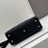 Large 29cm Dior Dior Caro Bag in Black Textured Calfskin with Cannage Stitching