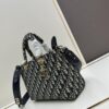 Large 29cm Dior Dior Caro Bag in Black Wrinkled Calfskin [Horizontal Style]