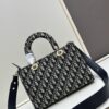 Large 29cm Dior Dior Caro Bag in Black Wrinkled Calfskin [Horizontal Style]
