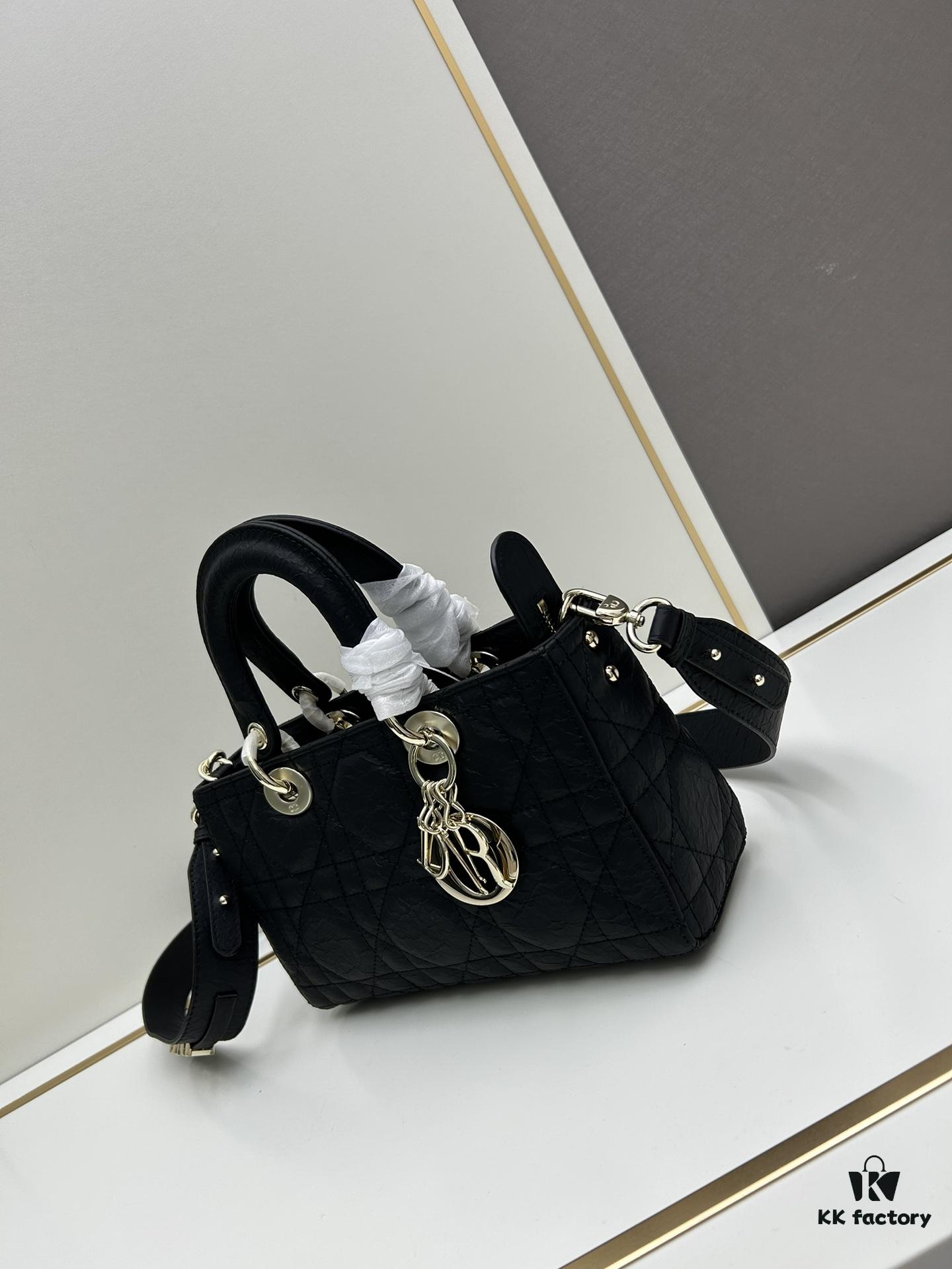 6930a4736e68136f4d9abf8e Dior Lady D-Lite Small Crossbody Bag in Black Quilted Calfskin with Cannage Stitching
