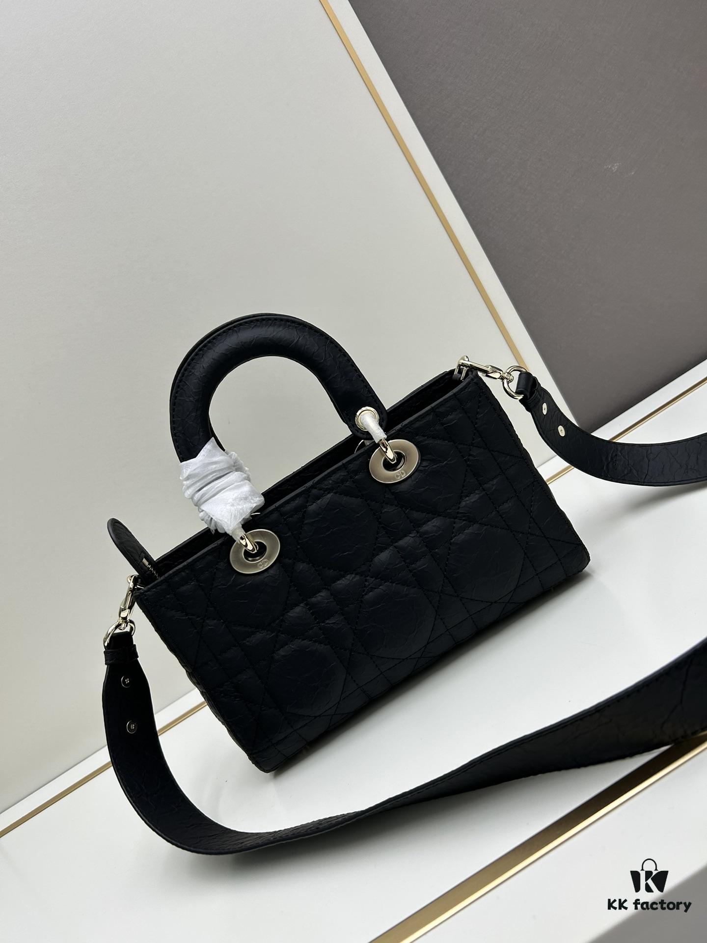 6930a4736e68136f4d9abf8f Dior Lady D-Lite Small Crossbody Bag in Black Quilted Calfskin with Cannage Stitching