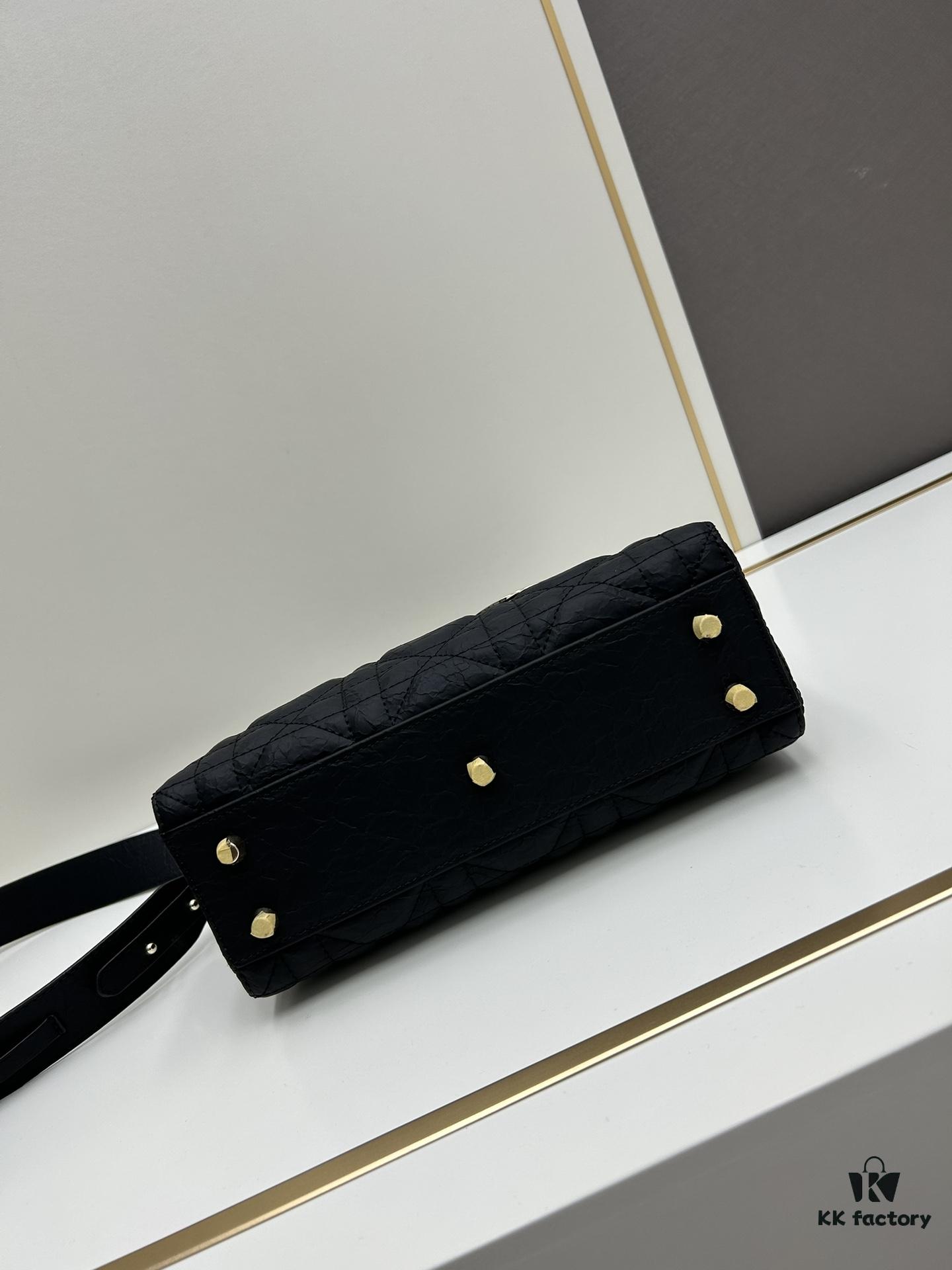 6930a4746e68136f4d9abf91 Dior Lady D-Lite Small Crossbody Bag in Black Quilted Calfskin with Cannage Stitching