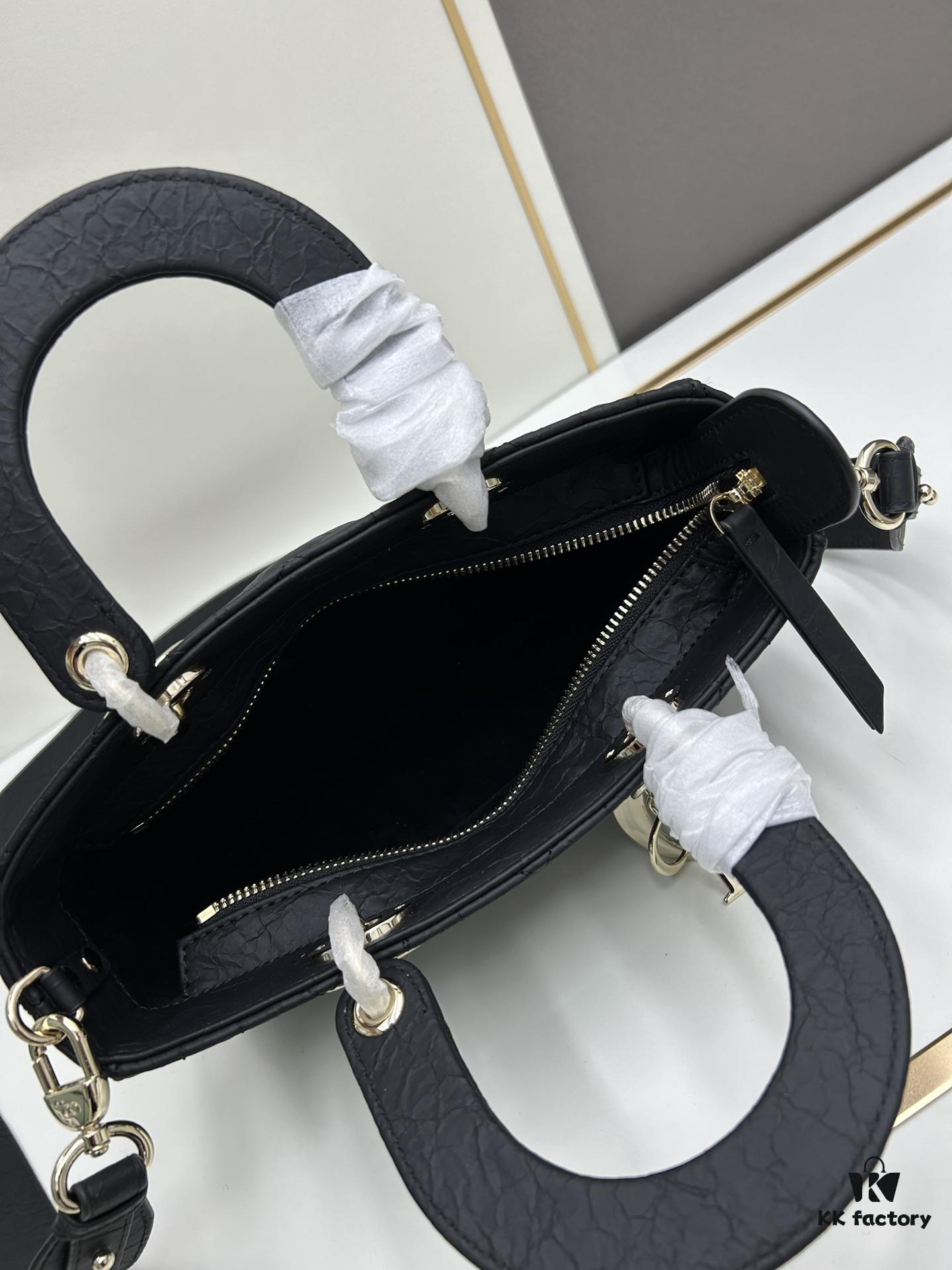 6930a47b6e68136f4d9abf9d Dior Lady D-Lite Small Crossbody Bag in Black Quilted Calfskin with Cannage Stitching