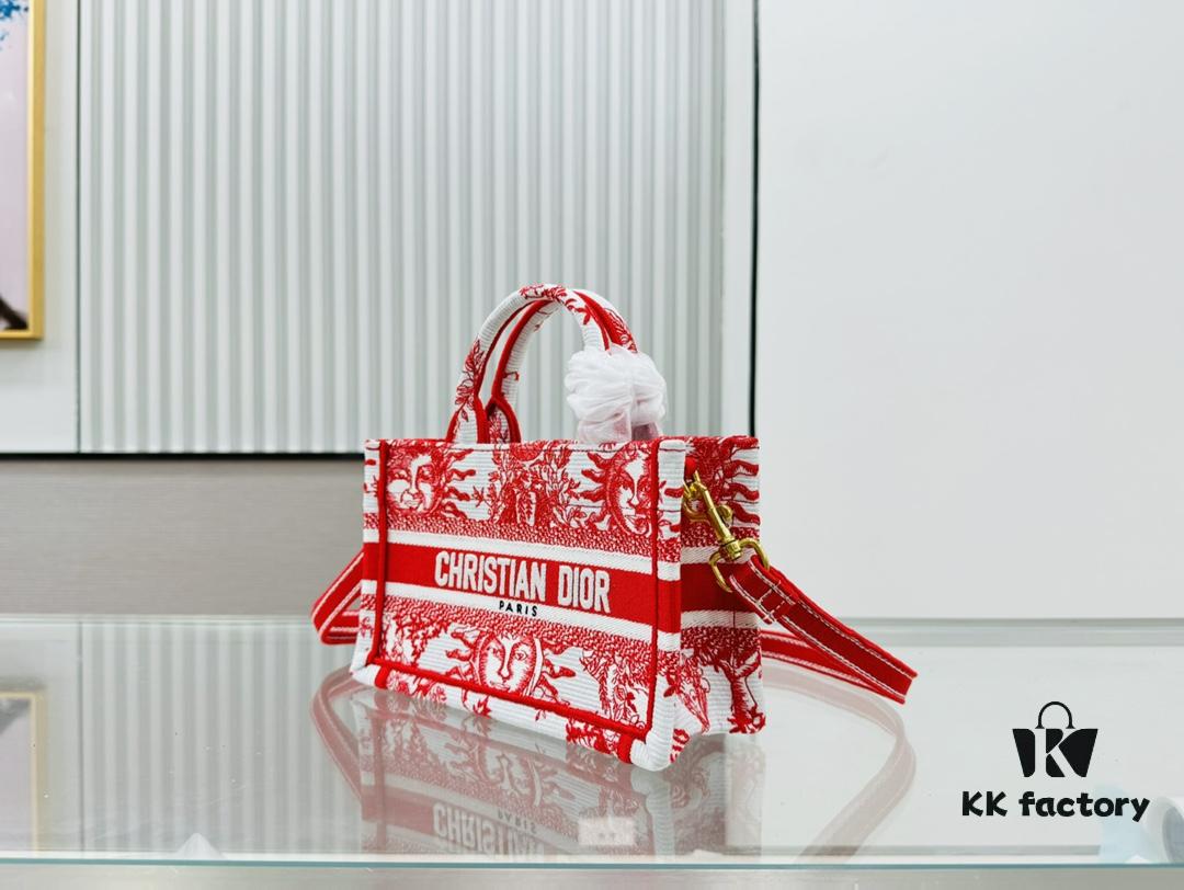 6930a49c6e68136f4d9abfd8 Dior Book Tote24 Mini with Adjustable Strap, Red Sun Head Design