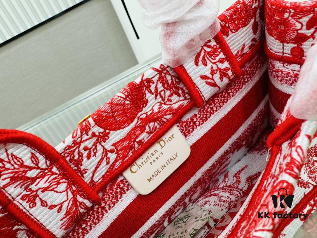 6930a49f6e68136f4d9abfdd Dior Book Tote24 Mini with Adjustable Strap, Red Sun Head Design