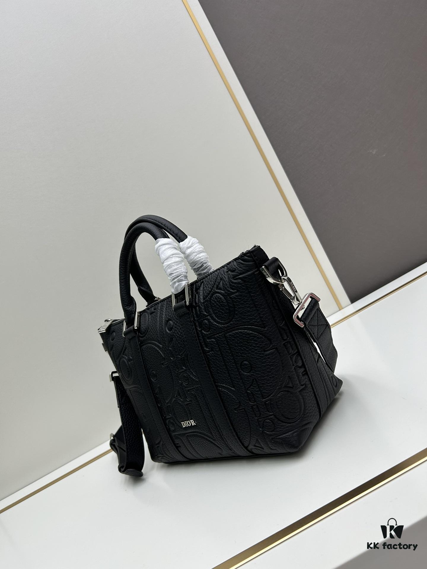 6930a4a16e68136f4d9abfe3 Weekender 25 Handbag in Embossed Calfskin with Dior Gravity Print