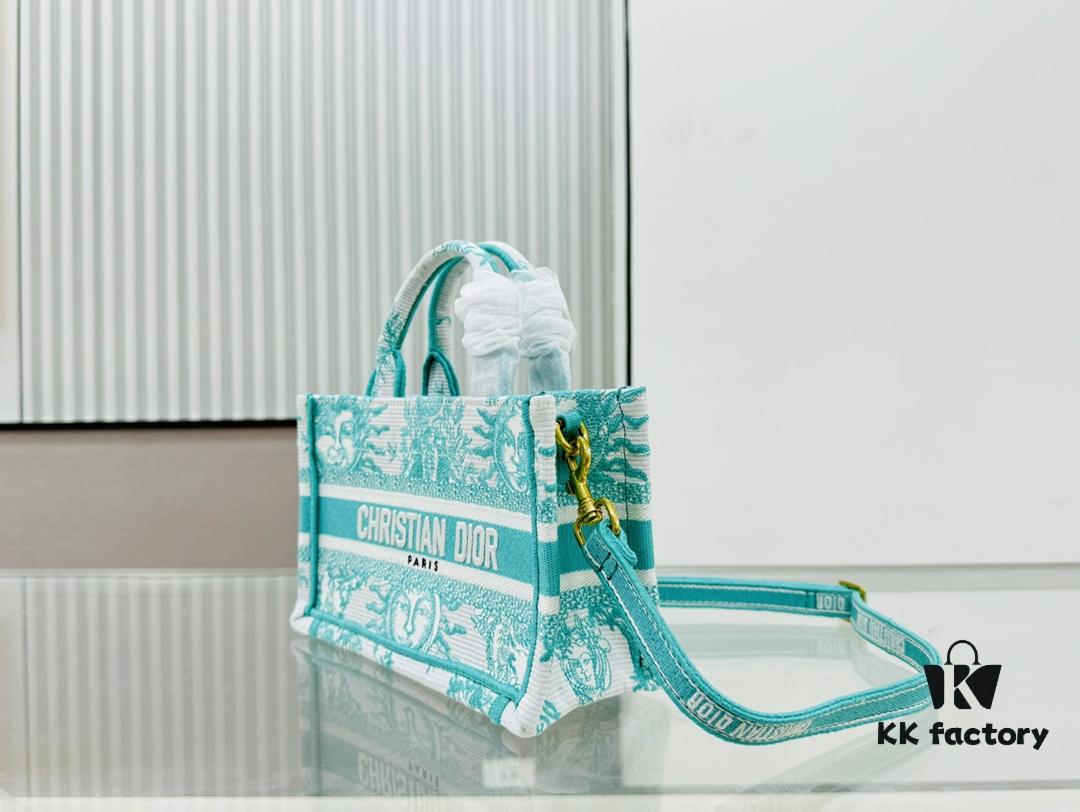 6930a4b66e68136f4d9ac00a Dior Book Tote 24 Spring/Summer New Arrival Mini Green Sun Head with Shoulder Strap