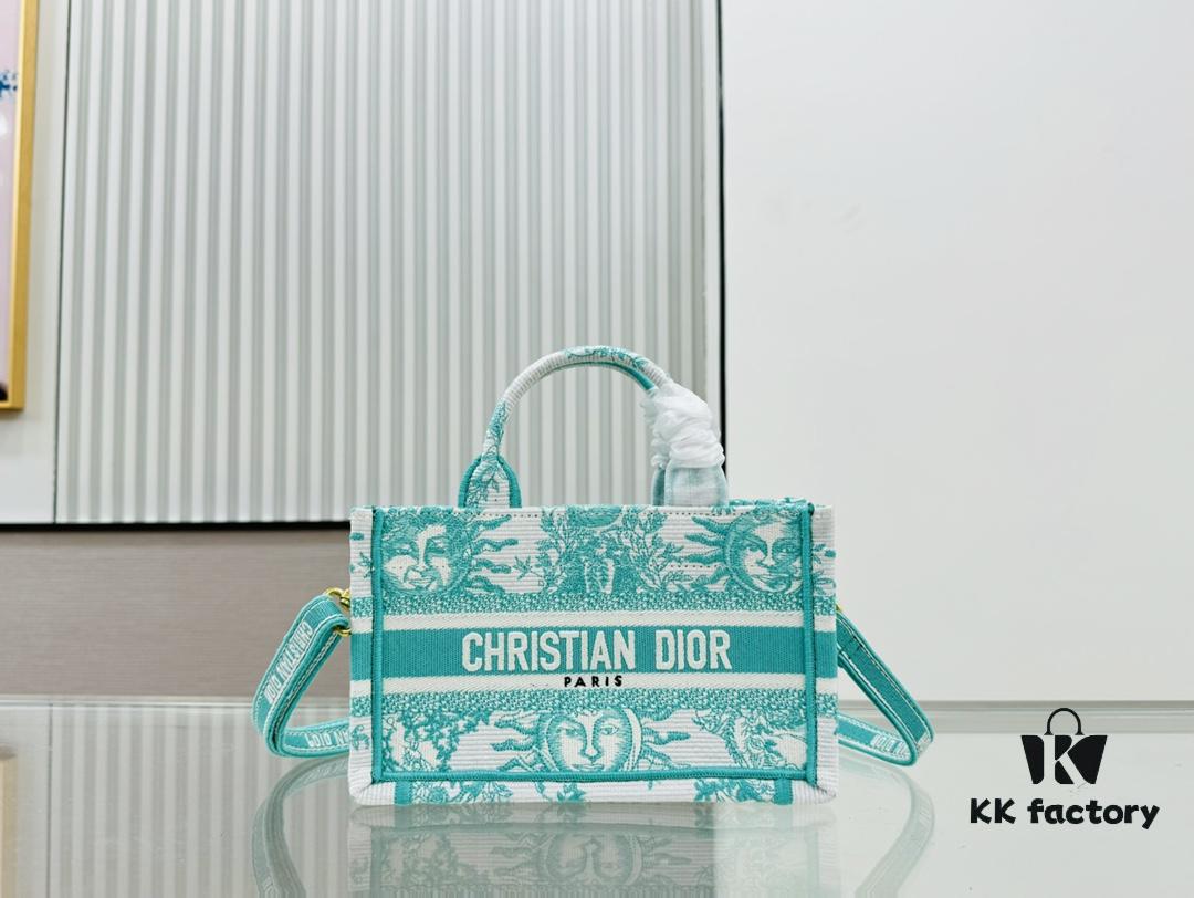 6930a4b66e68136f4d9ac00b Dior Book Tote 24 Spring/Summer New Arrival Mini Green Sun Head with Shoulder Strap