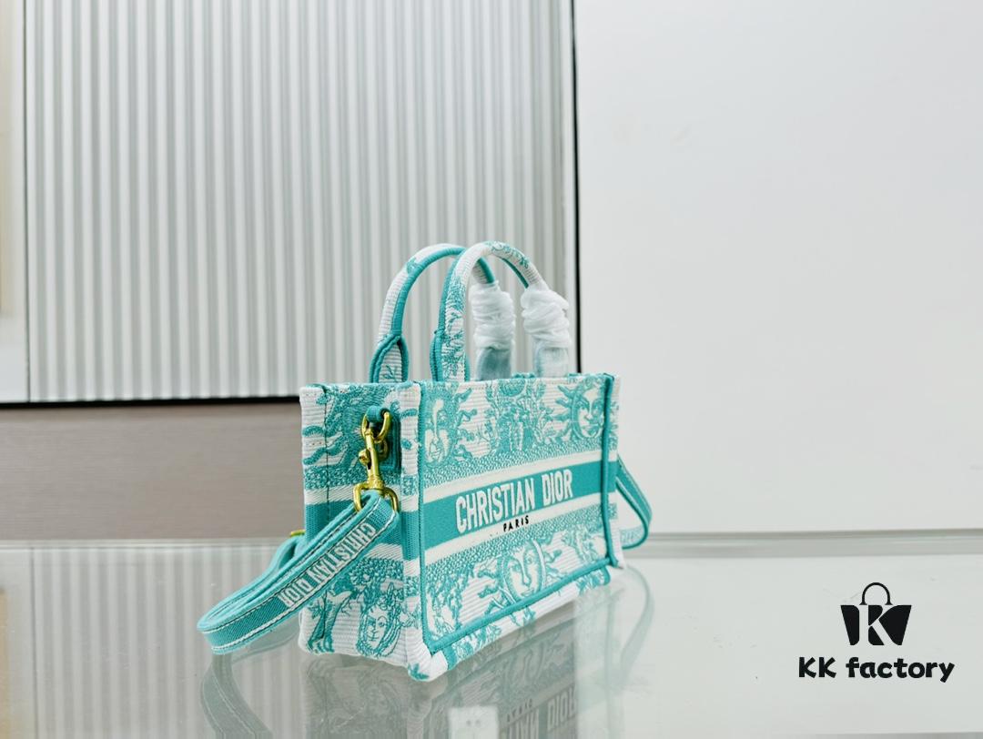 6930a4b66e68136f4d9ac00c Dior Book Tote 24 Spring/Summer New Arrival Mini Green Sun Head with Shoulder Strap