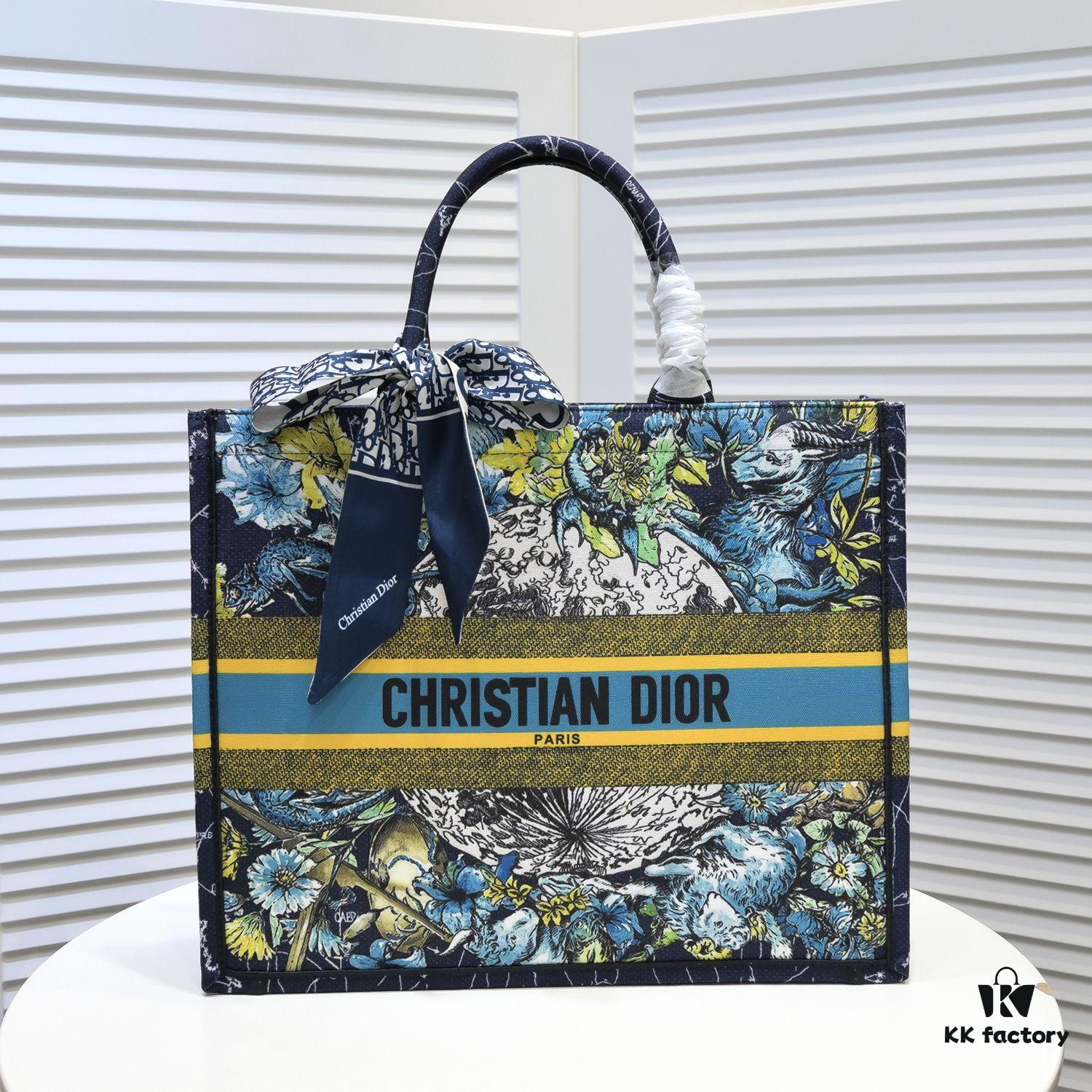 6930a4d06e68136f4d9ac03a Large Size 🔥 Embroidered Edge Dior Shopping Tote with Scarf! Counter Version! Limited Edition Worn by Celebrities! Stylish and Elegant! Premium Imported Fabric, High-End Quality! Can Easily Pass as Authentic! Ideal for Outings with Extra-Large Capacity!