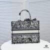 6930a5066e68136f4d9ac090 Dior Small Shopping Bag with Silk Scarf, Bound Edges, Model No. 8034, 36*27*16cm, Imported Fabric, Limited Edition, Celebrity Style