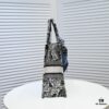 6930a5076e68136f4d9ac094 Dior Small Shopping Bag with Silk Scarf, Bound Edges, Model No. 8034, 36*27*16cm, Imported Fabric, Limited Edition, Celebrity Style