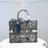 6930a5086e68136f4d9ac095 Dior Small Shopping Bag with Silk Scarf, Bound Edges, Model No. 8034, 36*27*16cm, Imported Fabric, Limited Edition, Celebrity Style