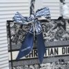 6930a5096e68136f4d9ac098 Dior Small Shopping Bag with Silk Scarf, Bound Edges, Model No. 8034, 36*27*16cm, Imported Fabric, Limited Edition, Celebrity Style
