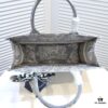 Dior Small Shopping Bag with Silk Scarf, Edged Design, Limited Edition, Celebrity Style, Imported Fabric, High-End Quality