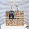 6930a5226e68136f4d9ac0be Large Dior Shopping Bag with Embroidery and Stitched Edging - Includes Silk Scarf, Limited Edition, Celebrity Style