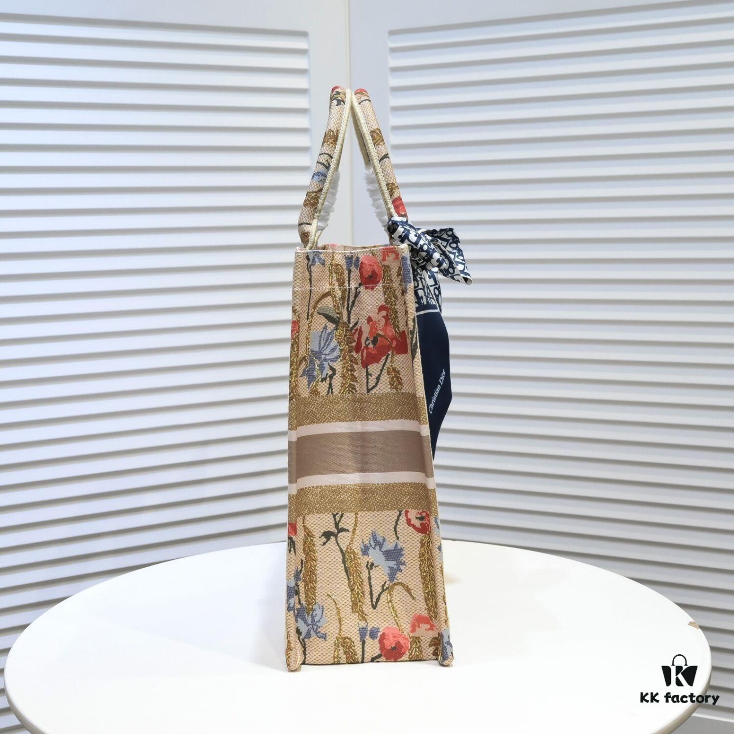 6930a5226e68136f4d9ac0bf Large Dior Shopping Bag with Embroidery and Stitched Edging - Includes Silk Scarf, Limited Edition, Celebrity Style