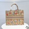 6930a5236e68136f4d9ac0c0 Large Dior Shopping Bag with Embroidery and Stitched Edging - Includes Silk Scarf, Limited Edition, Celebrity Style