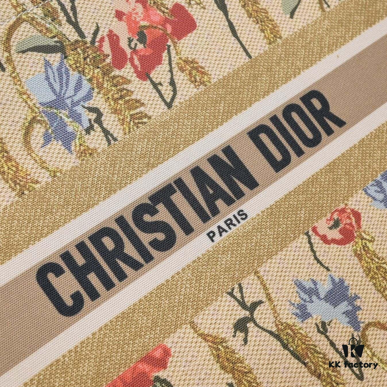 6930a5266e68136f4d9ac0c3 Large Dior Shopping Bag with Embroidery and Stitched Edging - Includes Silk Scarf, Limited Edition, Celebrity Style